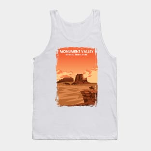 Monument Valley Vintage Minimal Retro Travel Poster Tank Top